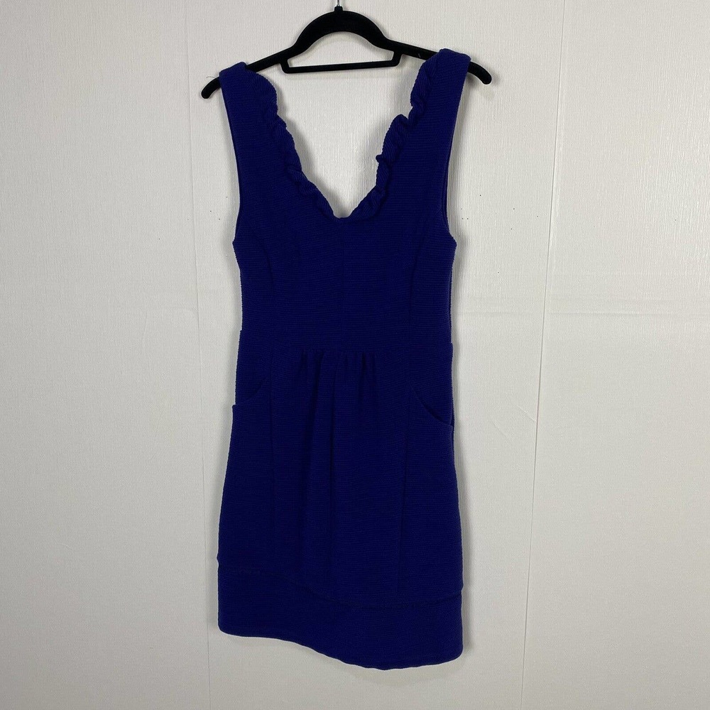 Anthropologie Maeve NWT Blue Ottoman Cocktail Dress Size Petite Small. - Picture 2 of 15